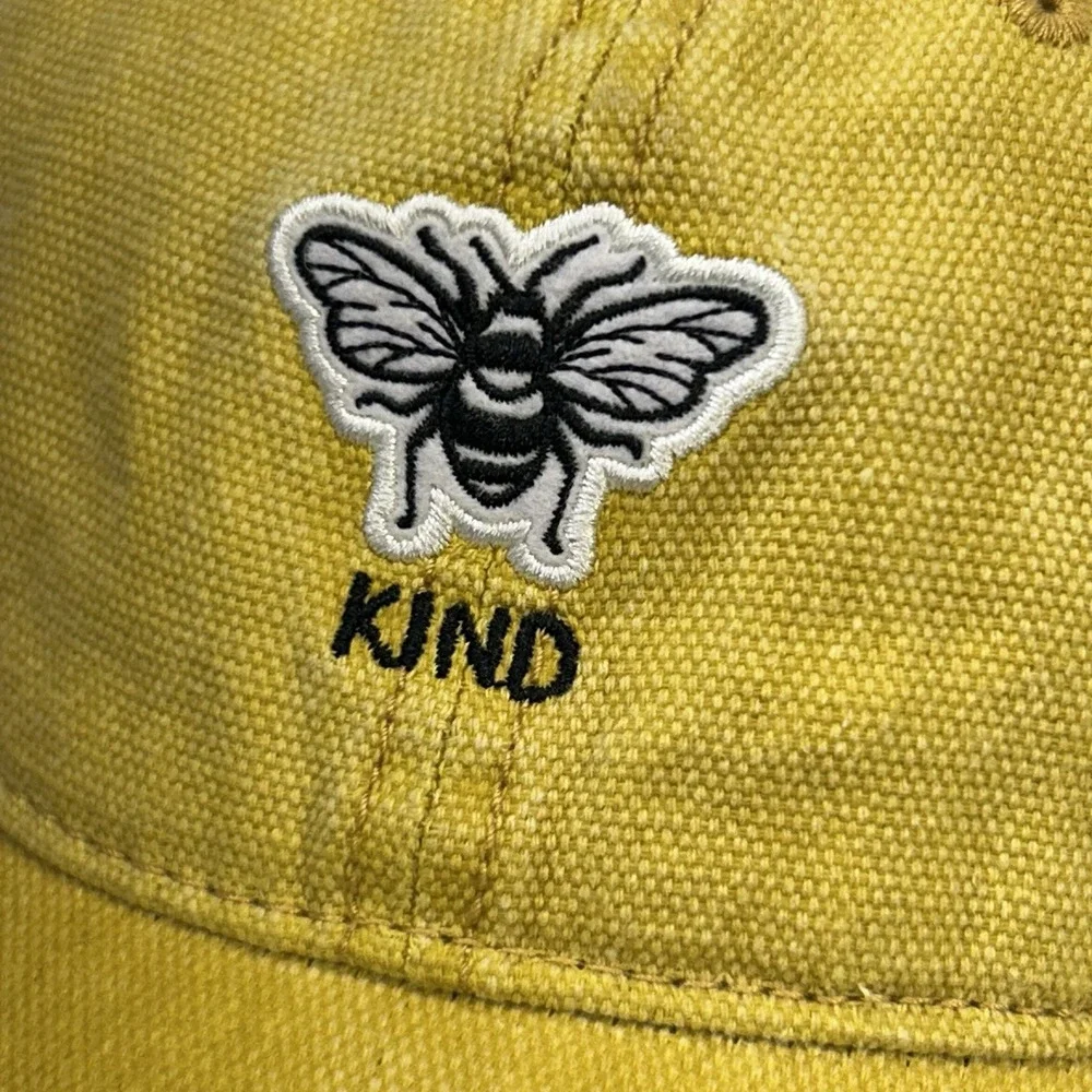 Be Kind Bee Yellow Dad Hat Strapback OSFM Cotton Embroidered‎ Cap